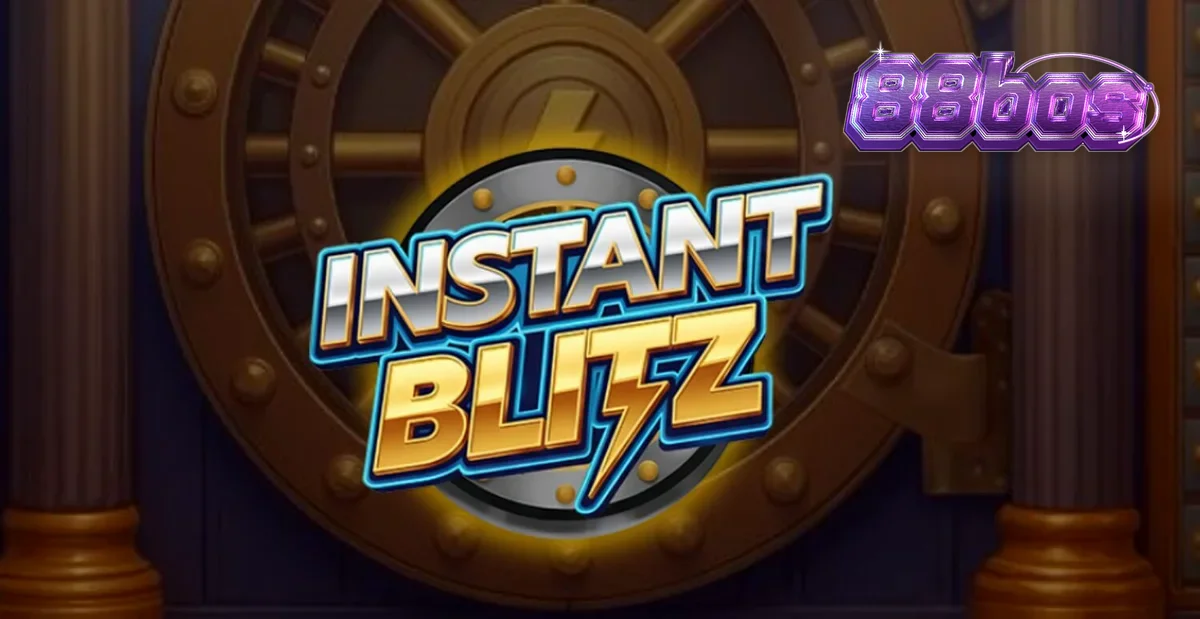 Tampilan antarmuka slot Instant Blitz dengan tema brankas neon futuristik
